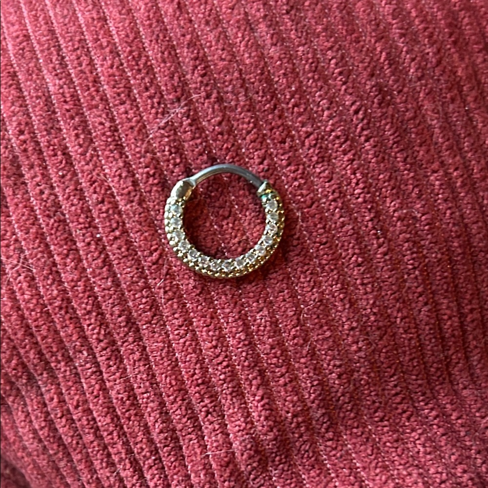 3/$20 Silver Rhinestone septum ring